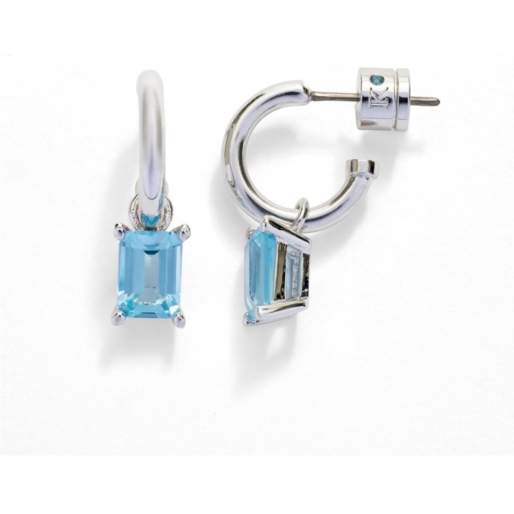 Kleinfeld Cubic Zirconia Small Stone Drop Huggie‎ Hoop Earrings